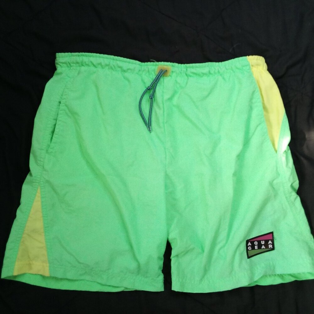 Vintage Nike Aqua Gear Neon Swim Shorts